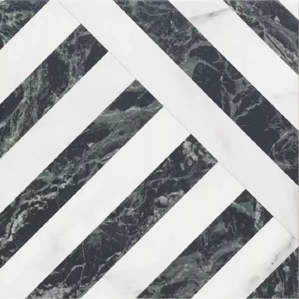 Напольная плитка «Realonda Ceramica» Gatsby Emerald 44,2x44,2 00000016707 чёрно-белый