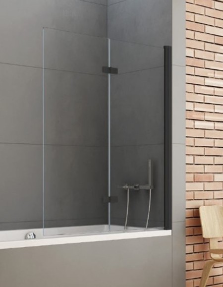 Шторка на ванну стеклянная New Trendy New Soleo 120140 P-0044 прозрачнаячёрная правая 75381₽