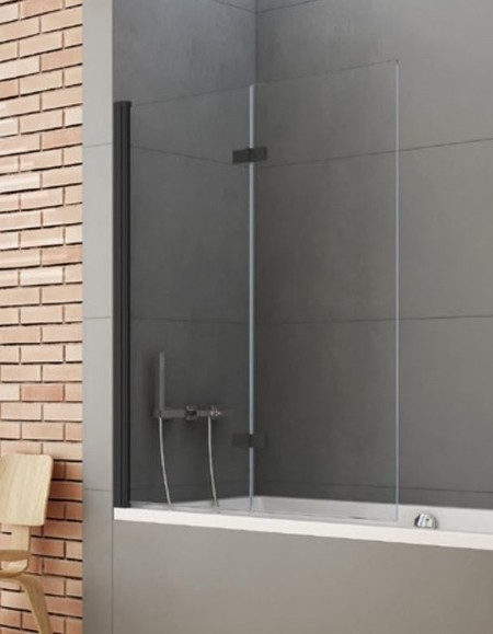 Шторка на ванну стеклянная New Trendy New Soleo 100140 P-0041 прозрачнаячёрная левая 70081₽