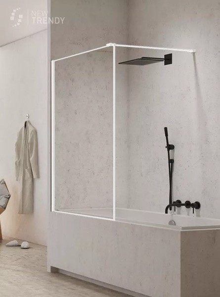 Шторка на ванну стеклянная New Trendy New Modus 100150 EXK-2352 прозрачнаябелая универсальная 68567₽