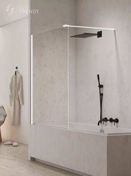 Шторка на ванну стеклянная New Trendy New Modus 50150 EXK-2335-WP прозрачнаябелая универсальная 51912₽