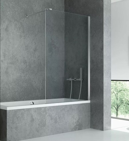 Шторка на ванну стеклянная New Trendy New Modus 100150 EXK-1919 прозрачнаяхром универсальная 50614₽