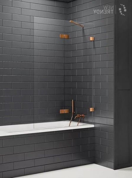 Шторка на ванну стеклянная New Trendy Avexa 120150 EXK-3813 прозрачнаябрашированная медь правая 97876₽