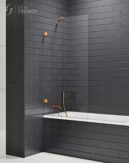 Шторка на ванну стеклянная New Trendy Avexa 60150 EXK-3803 прозрачнаябрашированная медь универсальная 63160₽