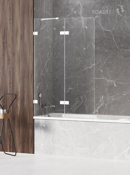 Шторка на ванну стеклянная New Trendy Avexa 100150 EXK-2972 прозрачнаябелая левая 79274₽