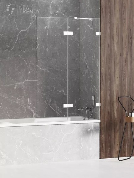 Шторка на ванну стеклянная New Trendy Avexa 130150 EXK-2979 прозрачнаябелая правая 83708₽