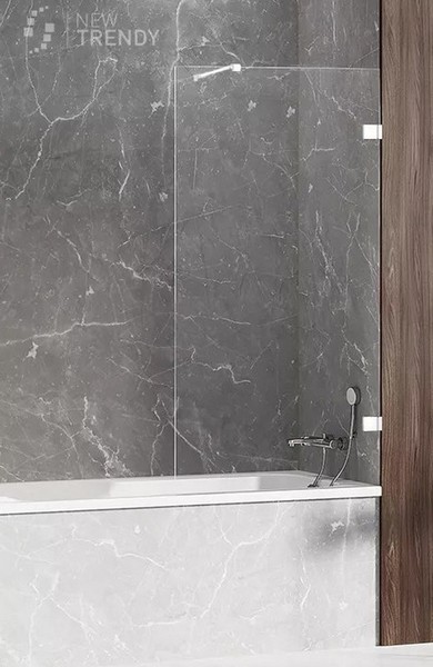 Шторка на ванну стеклянная New Trendy Avexa 90150 EXK-2964 прозрачнаябелая универсальная 49641₽