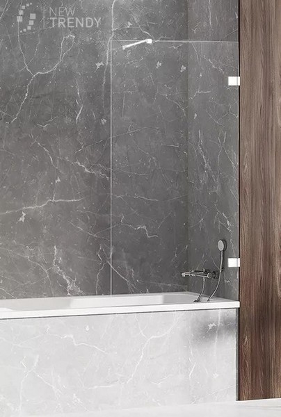 Шторка на ванну стеклянная New Trendy Avexa 90150 EXK-2964-WP прозрачнаябелая универсальная 54832₽