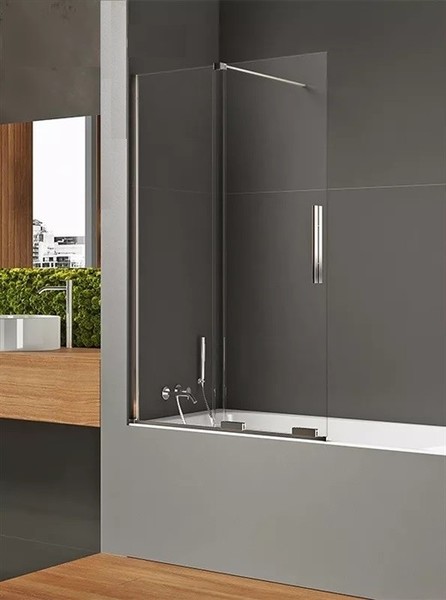 Шторка на ванну стеклянная «New Trendy» Smart 100/150 EXK-4096 прозрачная/хром универсальная