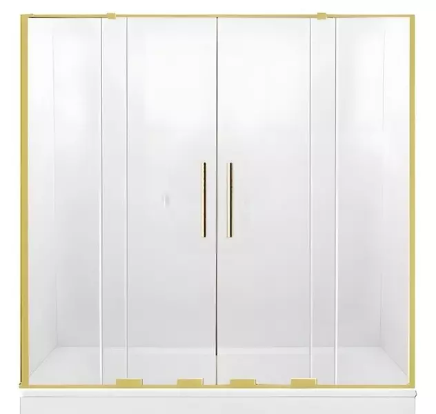Шторка на ванну стеклянная New Trendy Smart Light Gold 180150 прозрачнаясветлое золото 172067₽