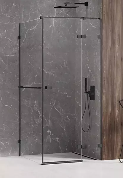 Душевой угол-ограждение New Trendy Avexa Black 12090 прозрачныйчёрный матовый прямоугольный без поддона правый 179421₽