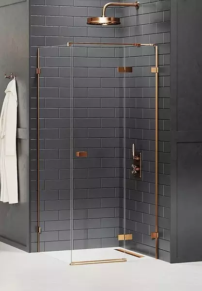 Душевой угол-ограждение «New Trendy» Avexa Copper Brushed 100/90 прозрачный/брашированная медь прямоугольный без поддона правый