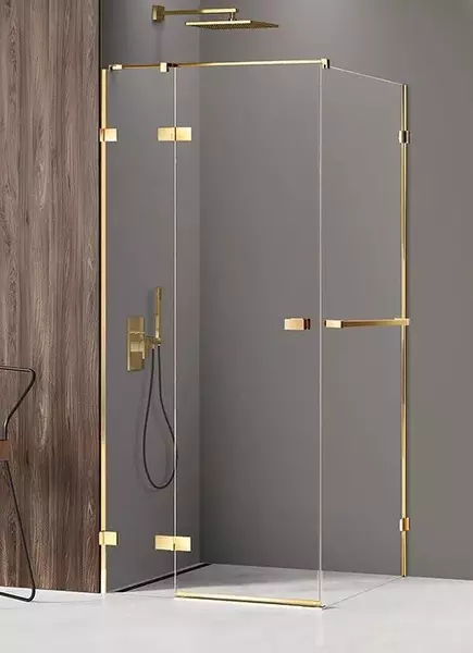 Душевой угол-ограждение New Trendy Avexa Gold Shine 10070 прозрачныйзолото прямоугольный без поддона левый 186342₽