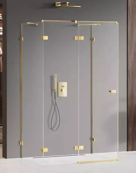 Душевой угол-ограждение New Trendy Avexa Gold Shine 80100 прозрачныйзолото прямоугольный без поддона левый 226899₽