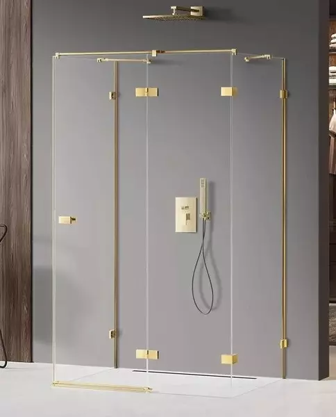 Душевой угол-ограждение New Trendy Avexa Gold Shine 80110 прозрачныйзолото прямоугольный без поддона правый 231117₽