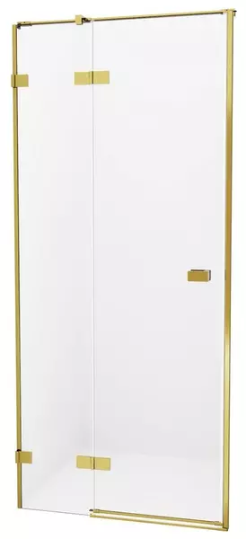 Душевая дверь «New Trendy» Avexa Gold Brushed 100/200 прозрачная/брашированное золото левая