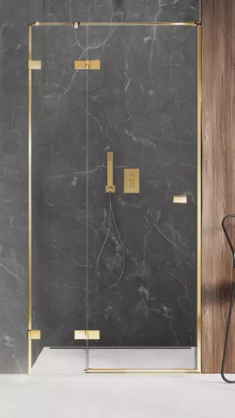 Душевая дверь New Trendy Avexa Gold Shine 100200 прозрачнаязолото левая 116586₽