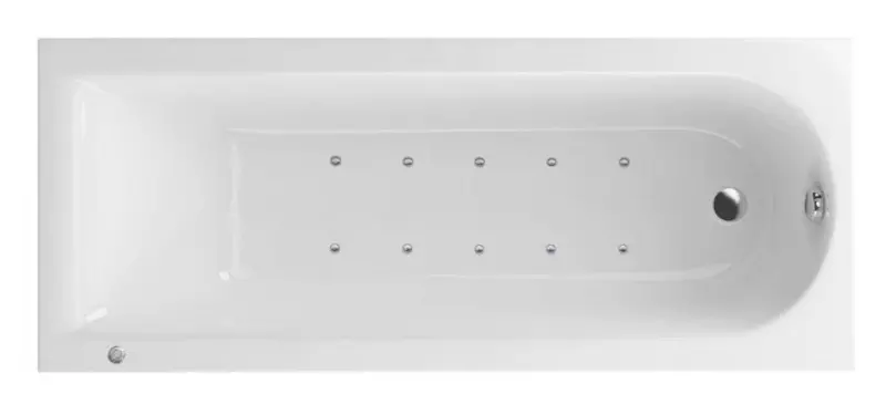 Аэромассажная ванна акриловая «Actima» Aurum 170/70 Aero с каркасом с сифоном белая/хром