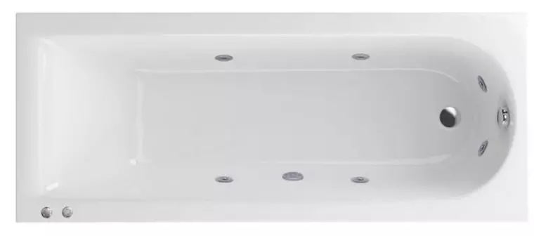 Гидромассажная ванна акриловая «Actima» Aurum Slim 170/70 Hydro с каркасом с сифоном белая/хром