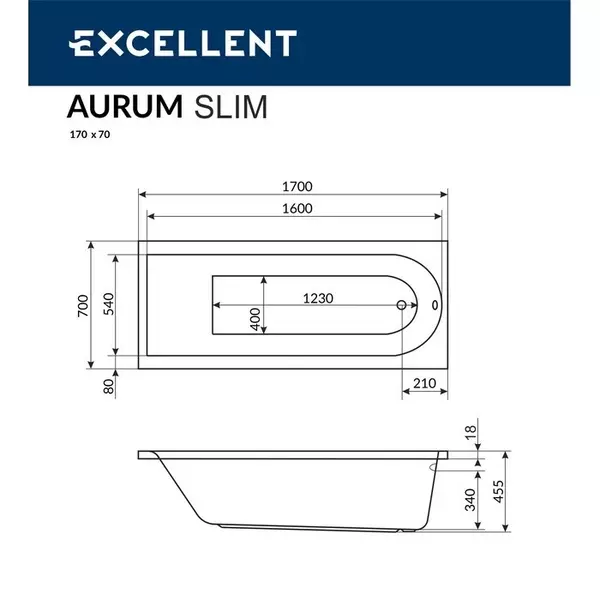 

Гидромассажная ванна акриловая «Actima» Aurum Slim 170/70 Hydro+ с каркасом с сифоном белая/хром