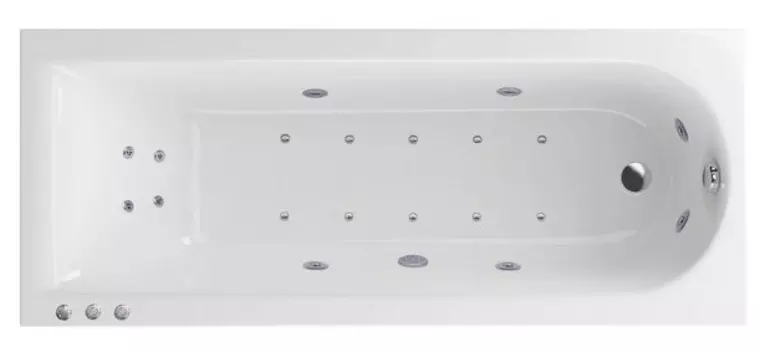 Гидромассажная ванна акриловая «Actima» Aurum Slim 170/70 Lux с каркасом с сифоном белая/хром