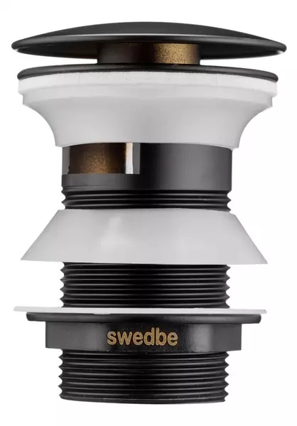 Донный клапан для раковины «Swedbe» Attribut 0004 с механизмом Клик-Клак чёрный матовый