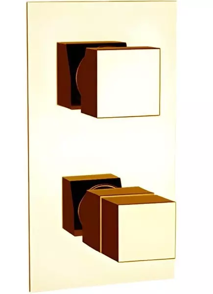 Внешняя часть смесителя Remer Qubica Thermo QT92KBDO на 2 выхода золото 90300₽