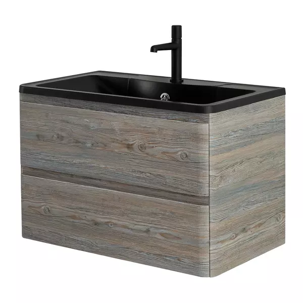 

Тумба с раковиной «Belbagno» Albano 80 (BB800/455-LV-ART-ALR-NERO) подвесная Pino Scania