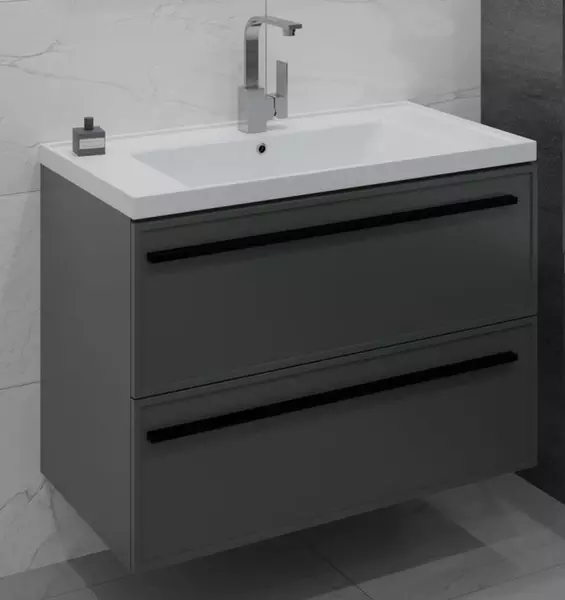 

Тумба с раковиной «La Fenice» Elba 80 twin (Cubo 80) подвесная Grigio