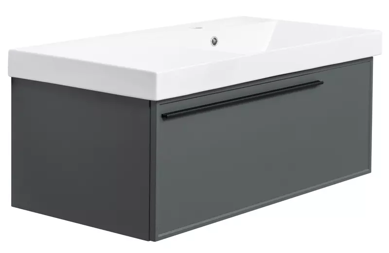 

Тумба с раковиной «La Fenice» Elba 90 (Cubo 90 правая) подвесная Grigio