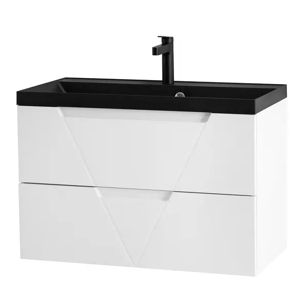 

Тумба с раковиной «Belbagno» Vittoria 80 (BB800/450-LV-ART-AST-NERO) подвесная Bianco Lucido-P