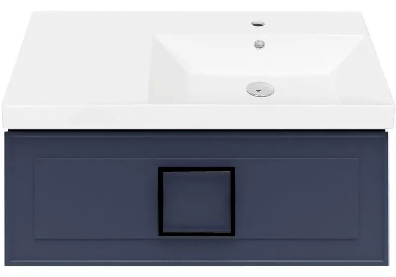 Тумба с раковиной «La Fenice» Cubo 90 (Cubo 90 правая) подвесная Blu Grigio ручки Nero