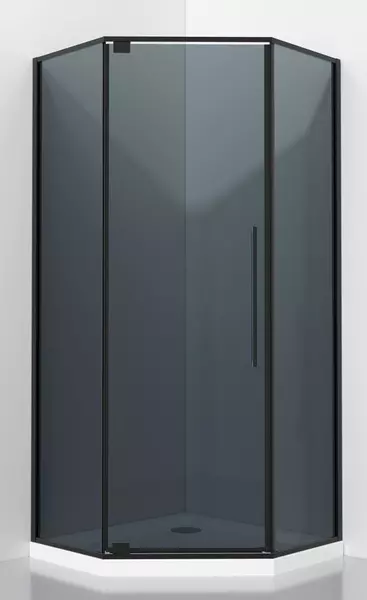 Душевой угол-ограждение «Black & White» S815 BG 100/100 тонированный/чёрный универсальный без поддона