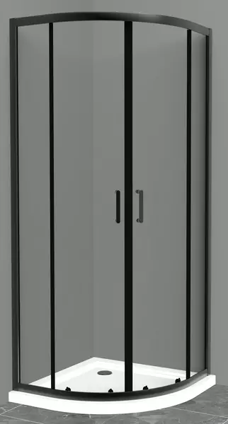 

Душевой угол-ограждение «Belbagno» UNO-195-R-2-100-C-NERO 100/100 прозрачный/чёрный четверть круга без поддона универсальный