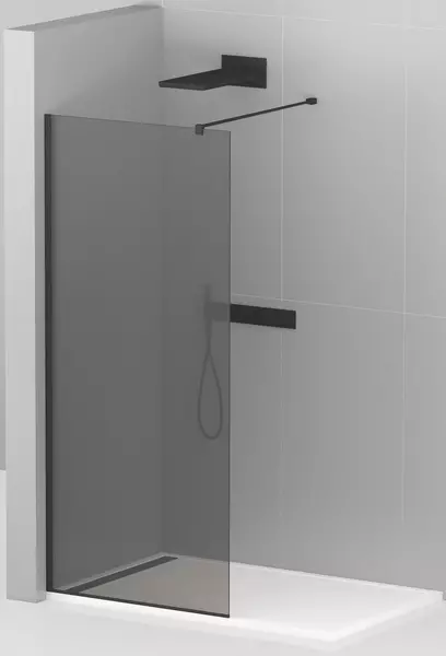 

Душевая перегородка «Cezares» LIBERTA-L-1-80-120-GR-NERO 80/195 графит/чёрная универсальная