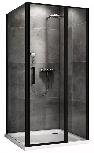 

Душевой угол-ограждение «Abber» Sonnenstrand AG04120BS-S80B 120/80 прямоугольный прозрачный/чёрный без поддона универсальный