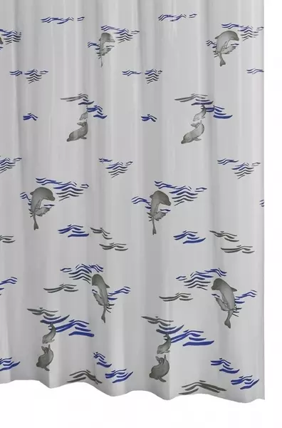 

Штора для ванной «Ridder» Delphin 130303 180/200 белая/синяя