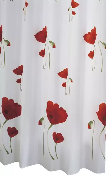 

Штора для ванной «Ridder» Mohn 47800 180/200 белая/красная