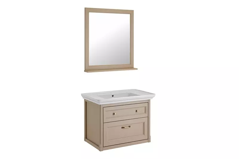 Мебель для ванной из массива подвесная «ASB-Woodline» Толедо 85 капучино