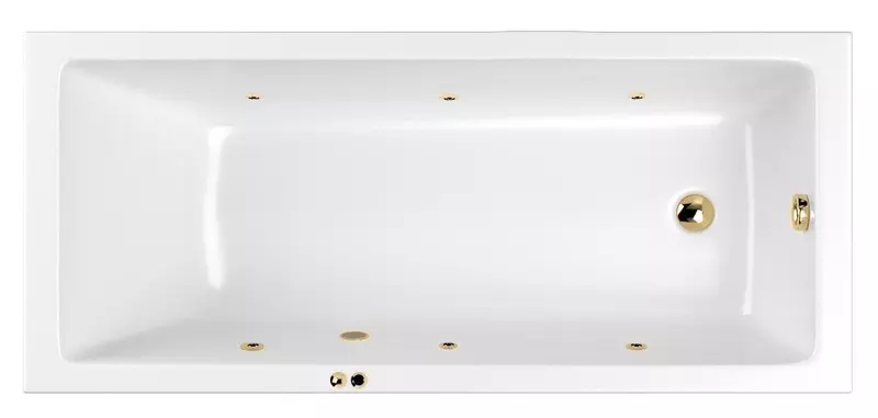 

Гидромассажная ванна акриловая «Whitecross» Wave 160/70 Soft с каркасом с сифоном белая/золото