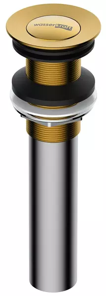 Донный клапан для раковины «WasserKRAFT» A252 с механизмом Клик-Клак матовое золото