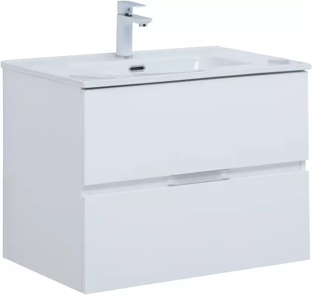 

Тумба с раковиной «Aquanet» Алвита new 70 с ящиками (Flat 70/46) подвесная белый матовый