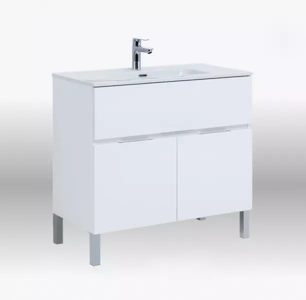 

Тумба с раковиной «Aquanet» Алвита new 90 (Flat 90/46) белый матовый