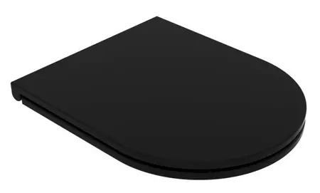 Сиденье для унитаза «AQUAme» AQM1206MB ультратонкое дюропласт с микролифтом черное матовое