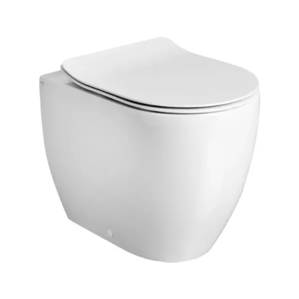 Приставной унитаз безободковый «Axa» Glomp WCFS201401 белый с сиденьем дюропласт с микролифтом белое