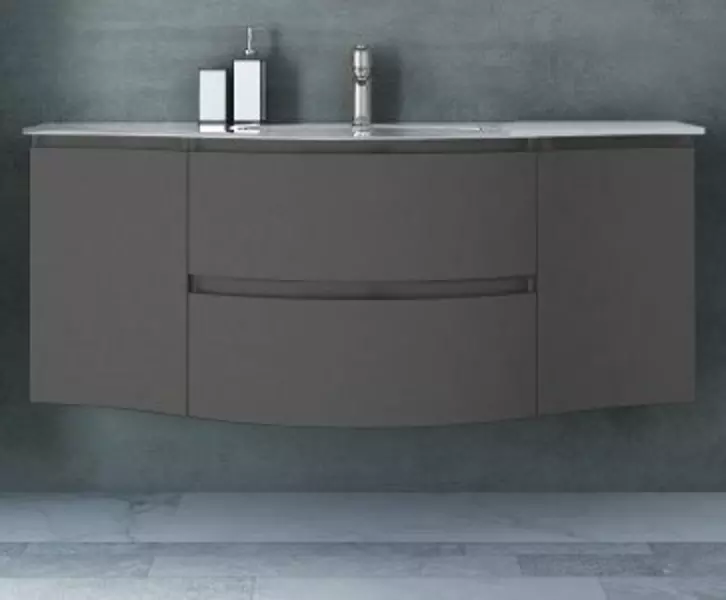 

Тумба с раковиной «Cezares» Vague 138 (50155) подвесная Grigio talpa opaco