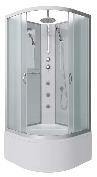 

Душевая кабина «Niagara» NG-2308-14BKTG 90/90 высокий поддон матовая/белая без крыши с гидромассажем
