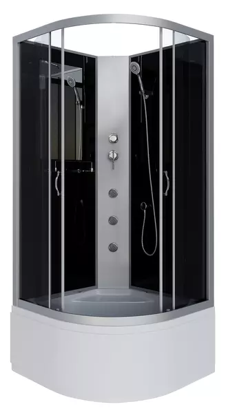 

Душевая кабина «Niagara» NG-2507-14BKG 80/80 высокий поддон тонированная/чёрная без крыши с гидромассажем