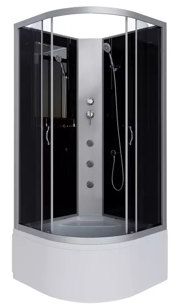 

Душевая кабина «Niagara» NG-2508-14BKG 90/90 высокий поддон тонированная/чёрная без крыши с гидромассажем
