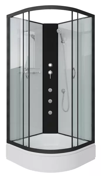 

Душевая кабина «Niagara» NG-6701-14BKG 90/90 средний поддон прозрачная/белая без крыши с гидромассажем